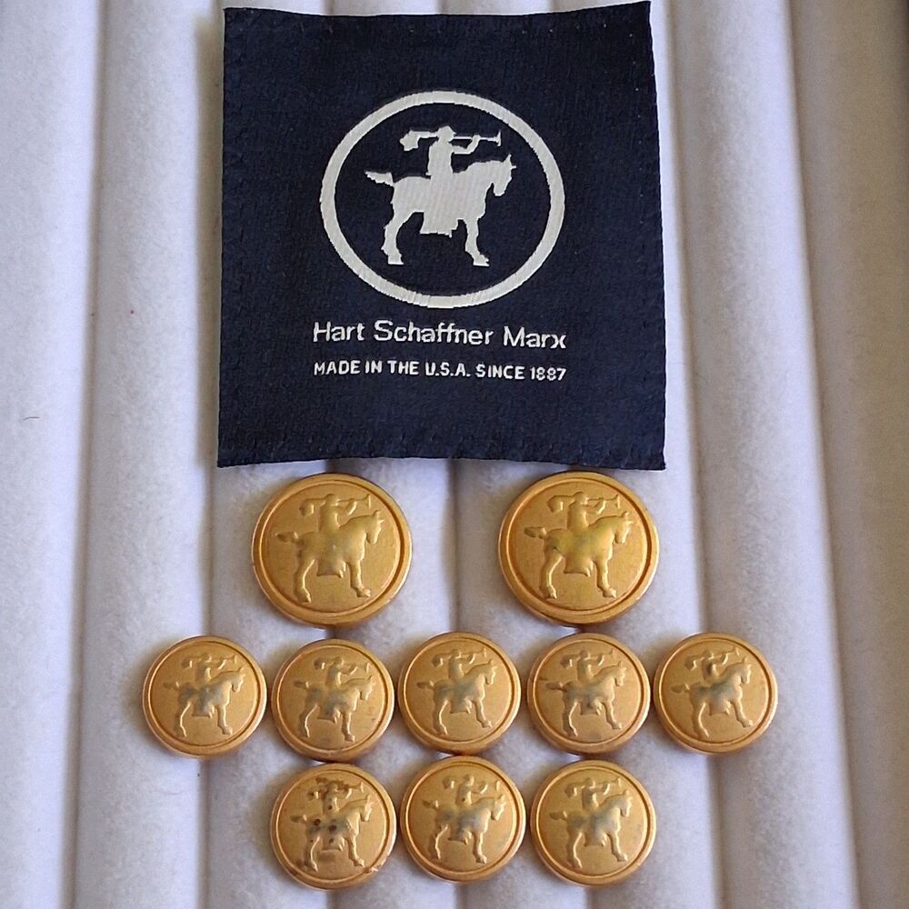 Hart Schaffner Marx Gold Blazer Buttons 10 2-Large, 8 Smaller